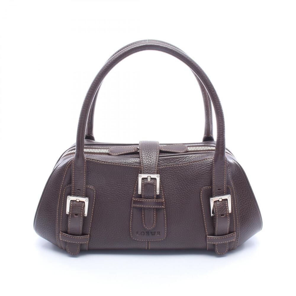 Loewe Senda Top Handle Bag Leather Brown